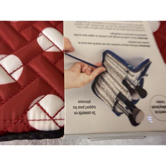 NEW Lug Women's Quilted Sleeper Travel Makeup Brush Holder Red Dot - Picture 9 of 9